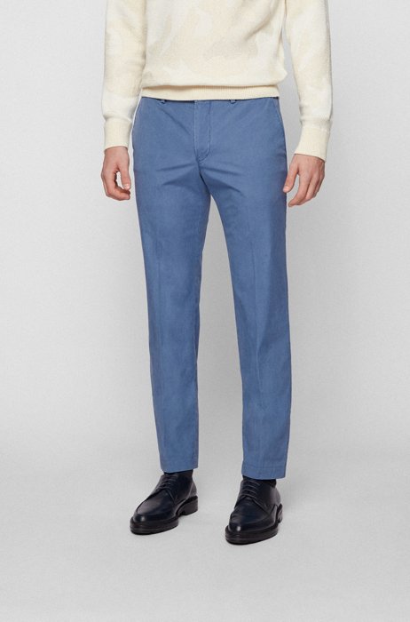 Slim-Fit Hose aus vorgewaschener Baumwolle, Hellblau
