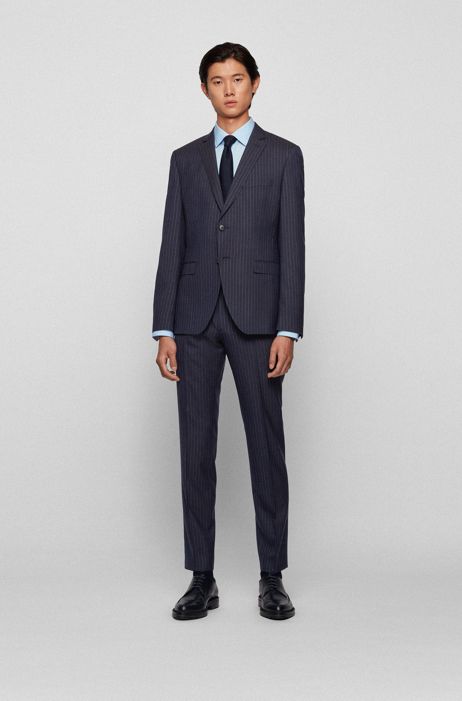 BOSS - Pinstripe extra-slim-fit suit in virgin wool BOSS - Pinstripe extra-slim-fit suit in virgin wool