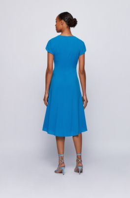 BOSS - Short-sleeved wool-blend dress 