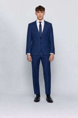 BOSS - Slim-fit suit in micro-patterned 