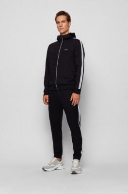 BOSS - Cotton-blend tracksuit with contrast branding and piping