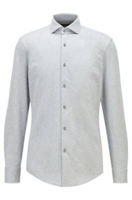 Chemise Slim Fit en jersey de coton chiné