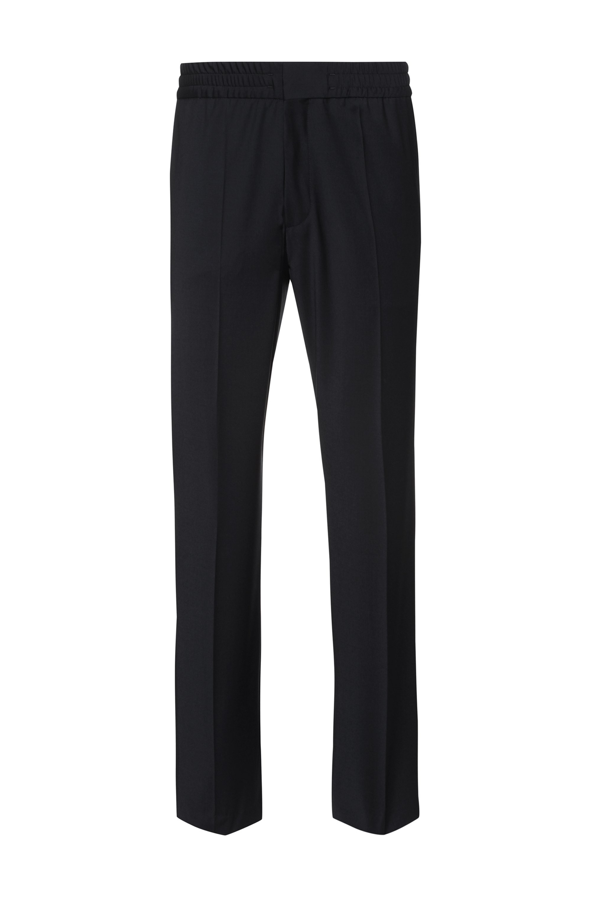Extra-slim-fit trousers in a wool blend, Schwarz