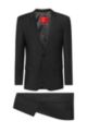 Slim-fit suit in wool-rich performance-stretch cloth, Black