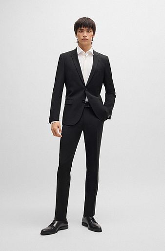 Extra-slim-fit suit in a performance-stretch blend, Black