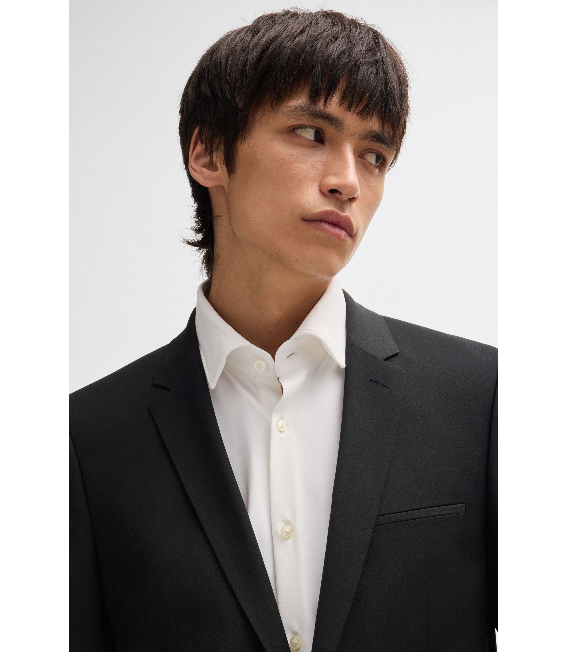 HUGO - エクストラスリムフィットスーツ ウールブレンド - ブラック