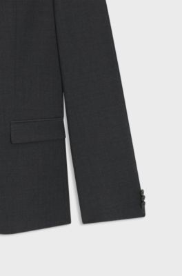 Extra Slim-Fit Anzug aus elastischem Schurwoll-Mix, Dunkelgrau