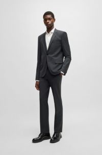 Extra-slim-fit suit in a wool blend, Dark Grey