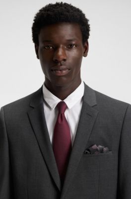 Extra-slim-fit suit in a wool blend, Dark Grey