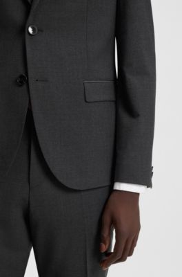 Extra-slim-fit suit in a wool blend, Dark Grey