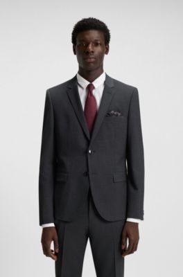 Extra-slim-fit suit in a wool blend, Dark Grey