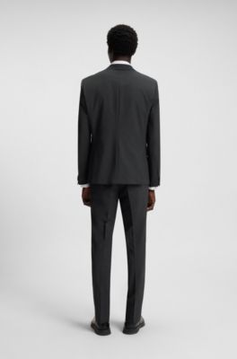 Extra-slim-fit suit in a wool blend, Dark Grey