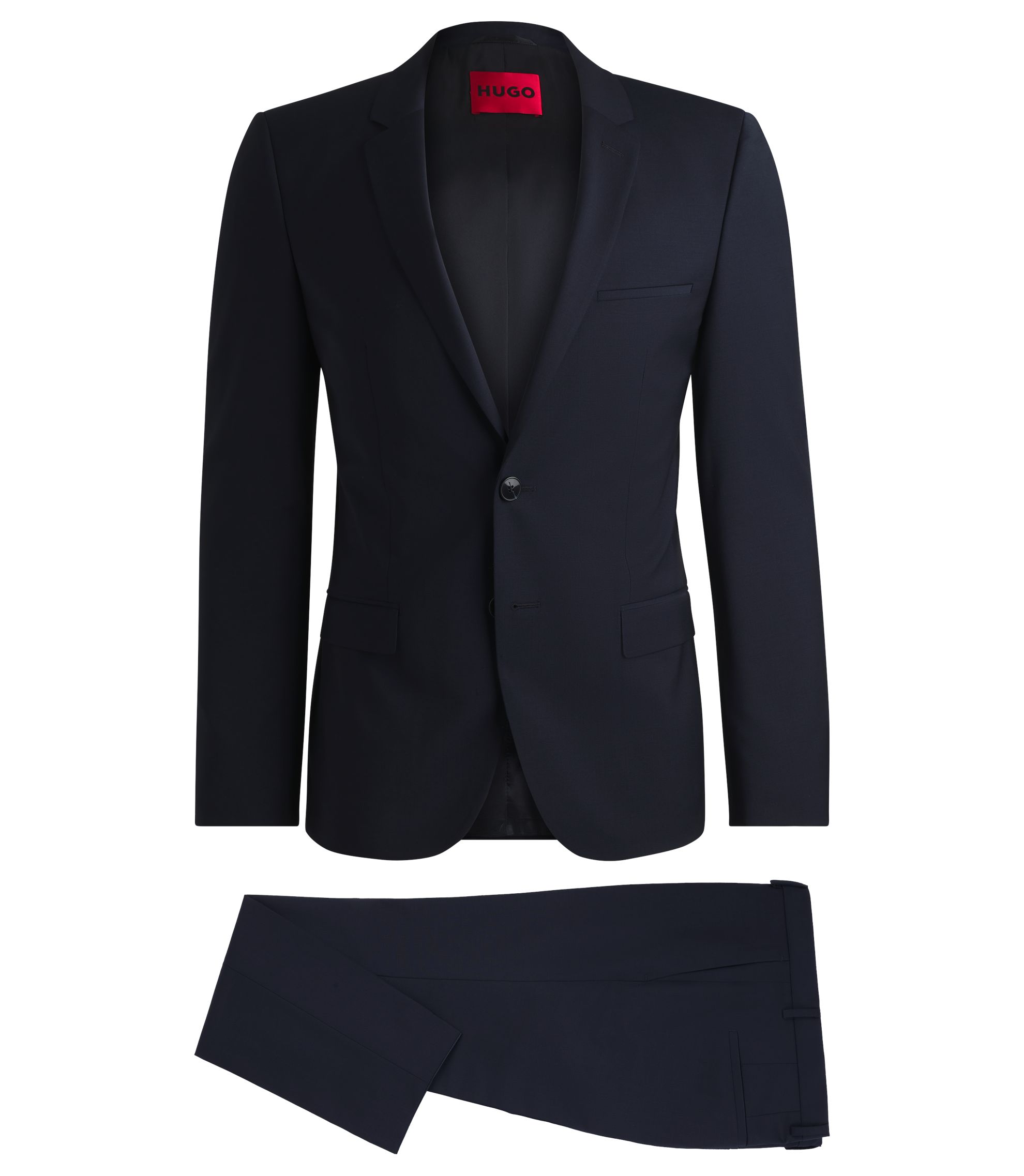 HUGO - エクストラスリムフィットスーツ ウールブレンド - ダークブルー
