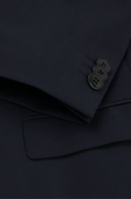 Extra-slim-fit suit in a wool blend, Dark Blue