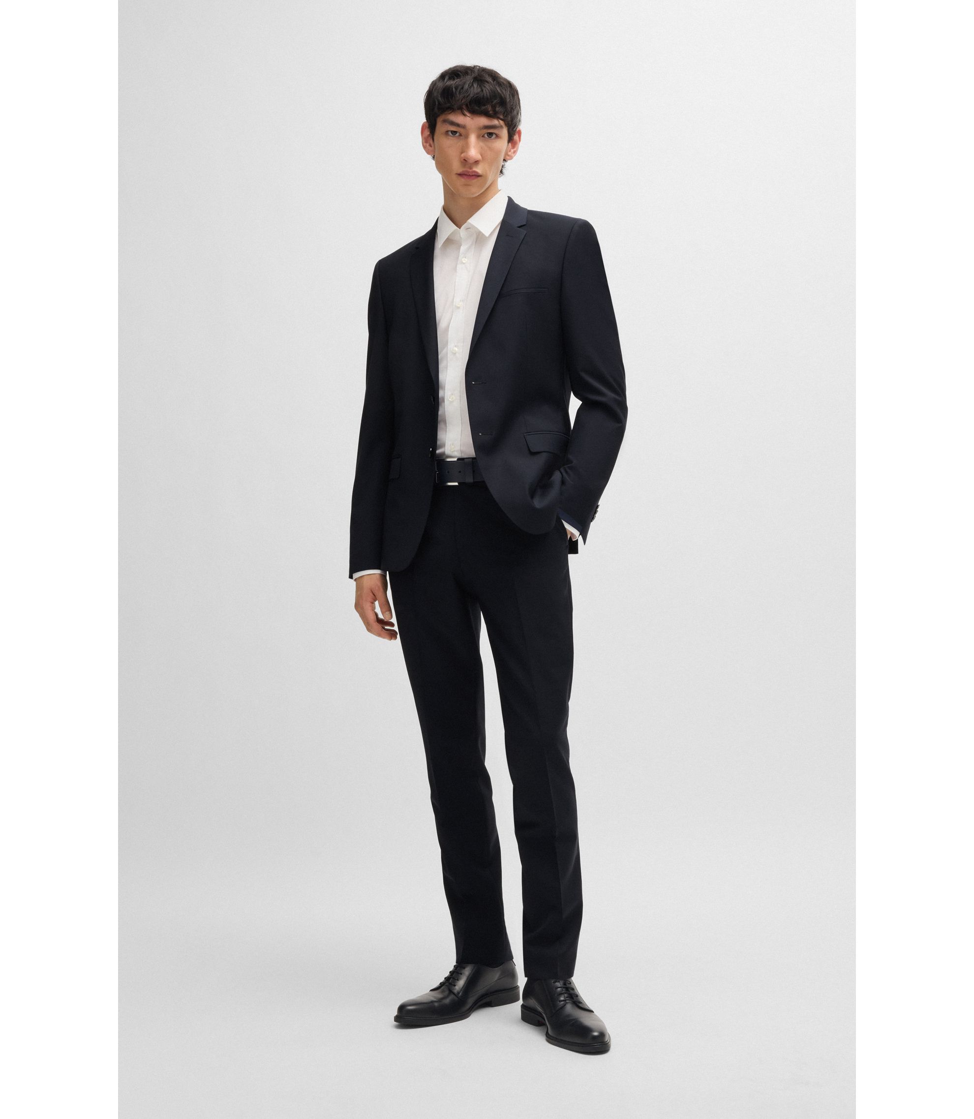 HUGO - エクストラスリムフィットスーツ ウールブレンド - ダークブルー