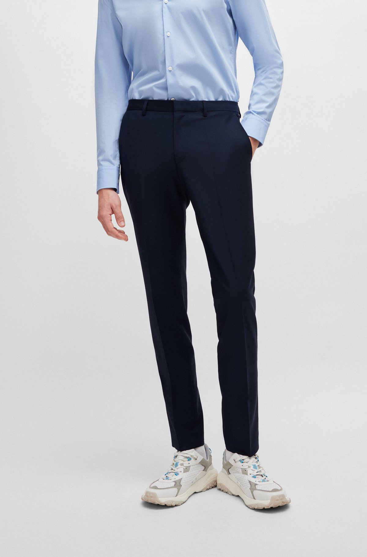 Extra-slim-fit suit in a performance-stretch blend, Dark Blue