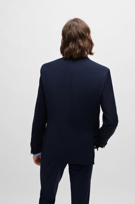Hugo Boss Mens Arti/Hesten Dark Blue Extra Slim Fit Virgin Wool Soft Constucted Suit 38R 
