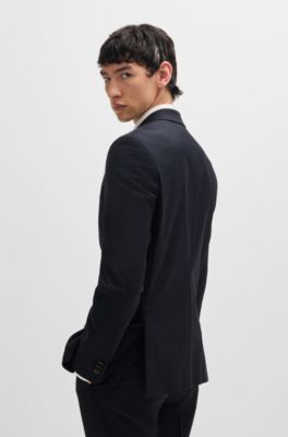 Extra-slim-fit suit in a wool blend, Dark Blue