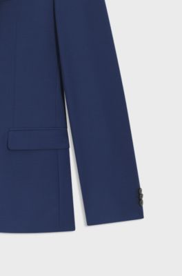 Abito extra slim fit in misto lana, Celeste