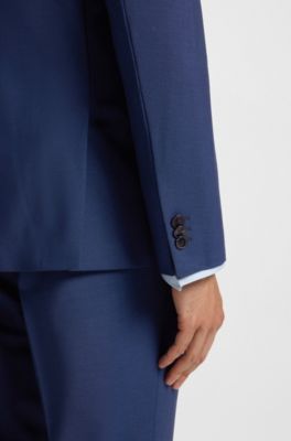 Abito extra slim fit in misto lana, Celeste