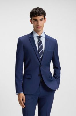 Abito extra slim fit in misto lana, Celeste
