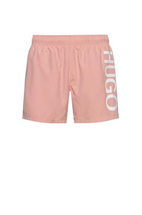 Quick-dry logo swim shorts in recycled fabric, light pink