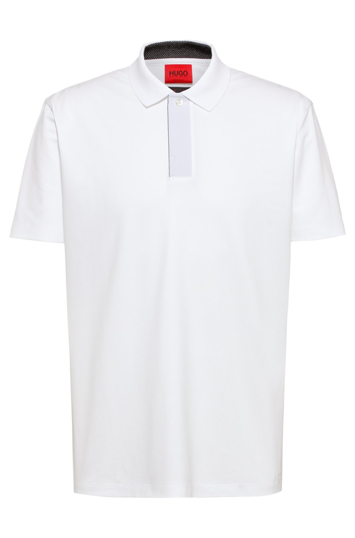 Helder op gevangenis Oeps HUGO - Cotton-blend polo shirt with covered placket