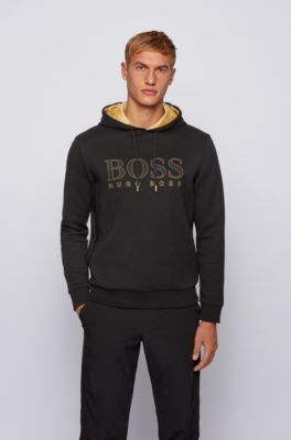 hugo boss sweatshirt black and gold