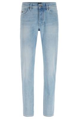 Jean Tapered Fit en denim stretch confortable délavé