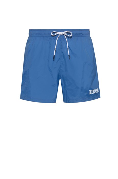 Fully lined swim shorts in quick-dry recycled fabric, Blue