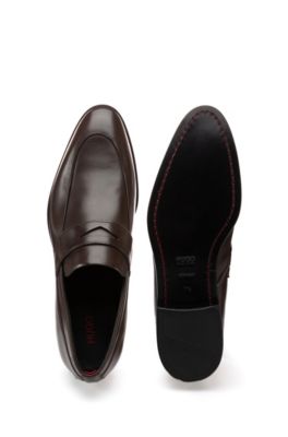 hugo boss loafers brown