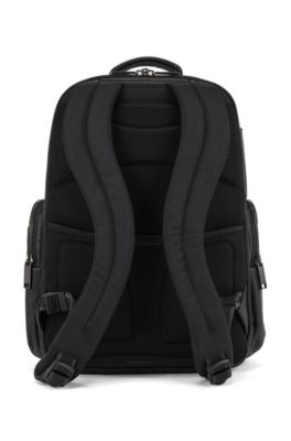 Smooth-leather backpack with multiple 