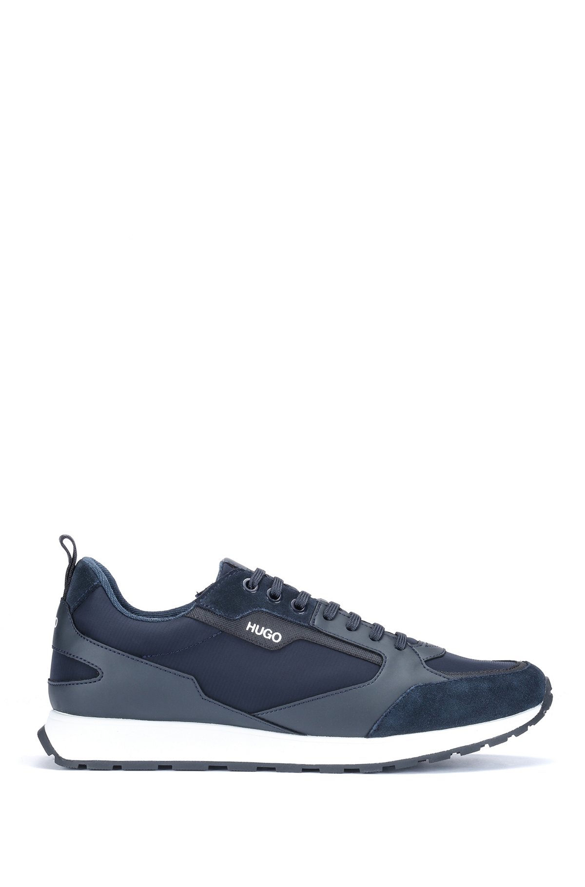 Retro-inspired trainers with suede and mesh details, Dark Blue