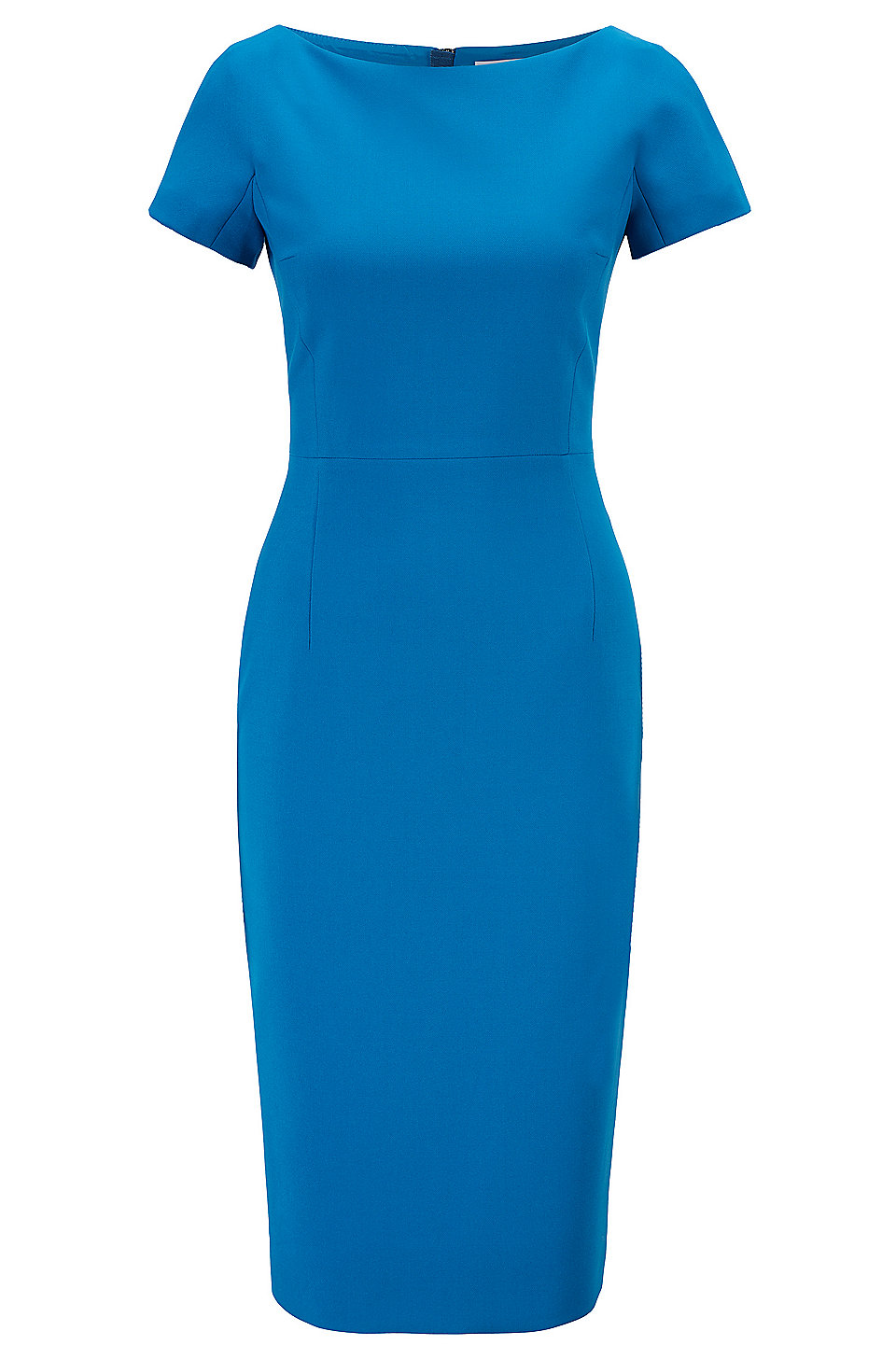 BOSS - Wide-neck shift dress with exposed center-back zip