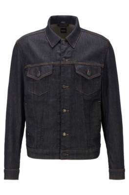 Veste en denim stretch bleu foncé