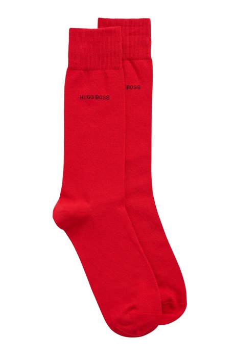 Mittelhohe Socken aus Baumwoll-Mix im Zweier-Pack, Hellrot