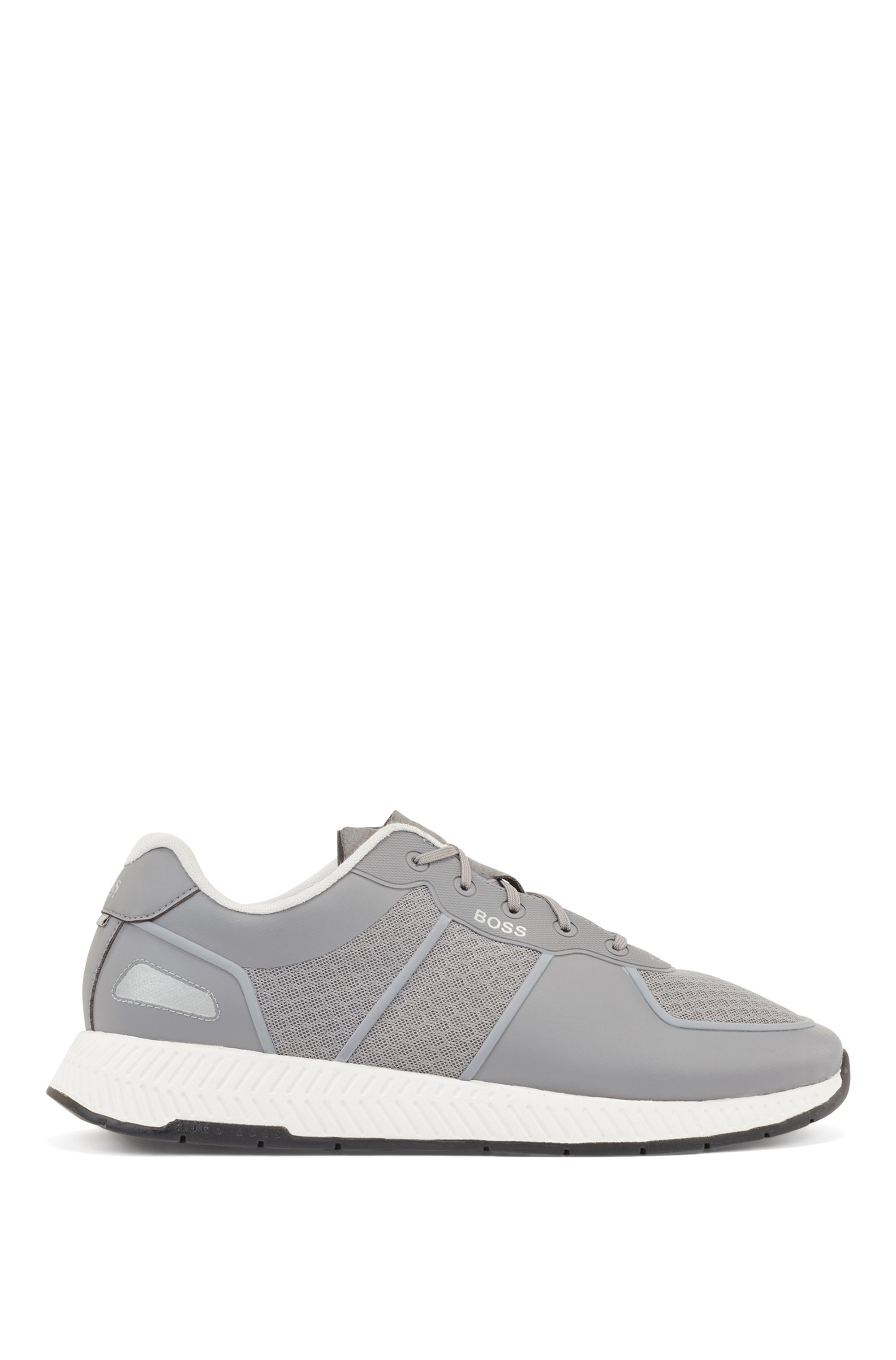 Hybrid trainers with reflective accents and bamboo-cotton insole, Grey
