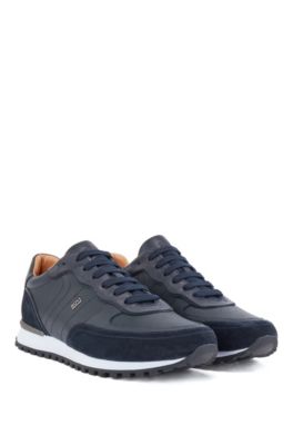 BOSS - Hybrid trainers in leather and 