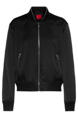 Bomber Relaxed Fit en satin à motif artistique ours