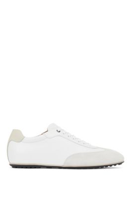 hugo boss white leather sneakers