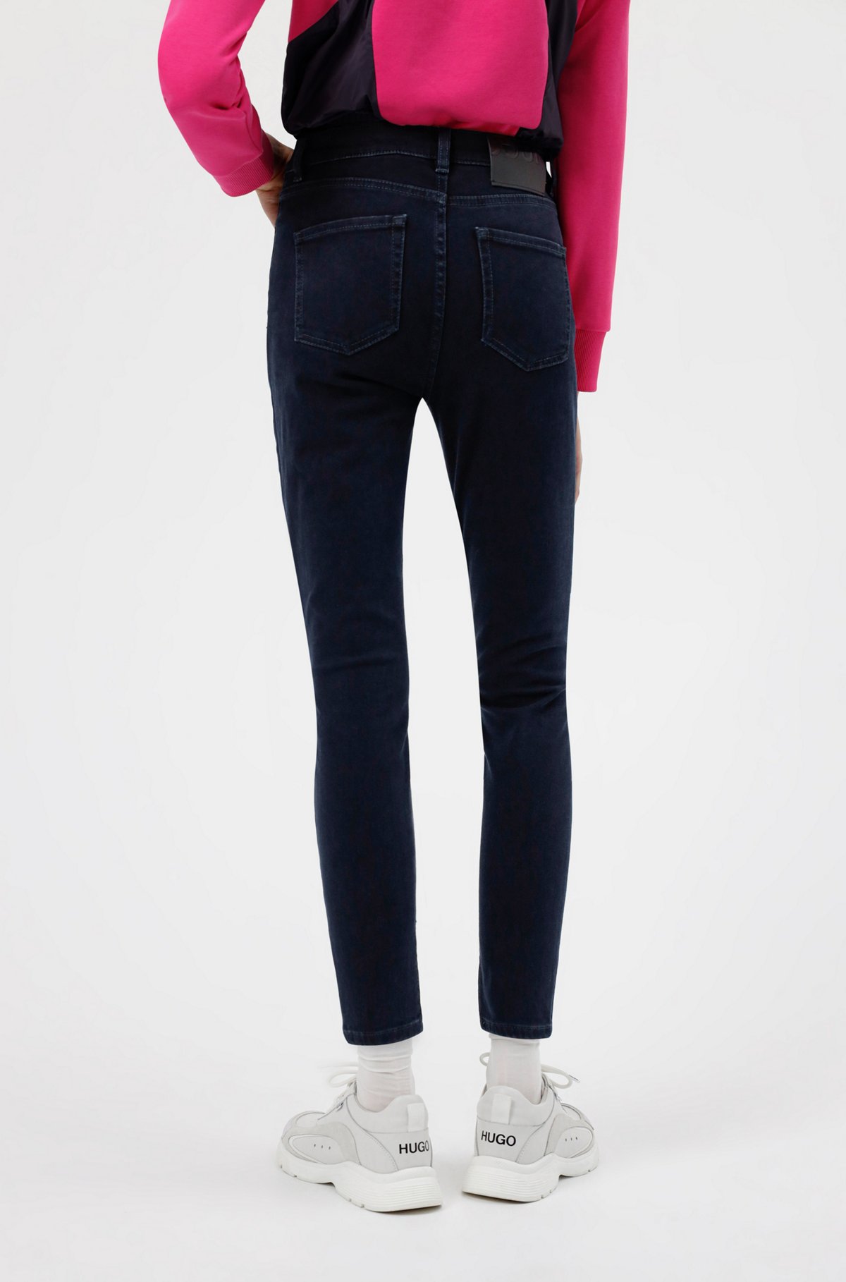 LOU skinny-fit jeans in blue-black stretch denim, Dark Blue