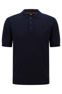 Pull Regular Fit à col polo avec logo imprimé en transfert