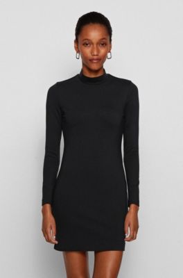 high neck jersey dress