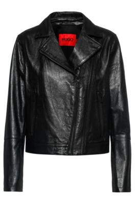 Blouson de motard en cuir grainé Olivenleder®