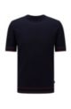 Pullover aus merzerisierter Baumwolle im T-Shirt-Stil, Dunkelblau
