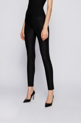 skinny fit high waisted trousers