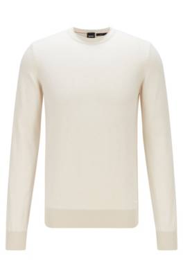 Pull Slim Fit en coton avec col à bord roulotté