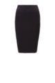 Houndstooth-jersey pencil skirt with exposed-zip detail, Black