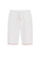Regular-fit shorts in stretch jersey with logo hems, White