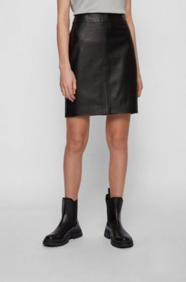 hugo boss leather skirt